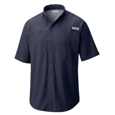 Columbia Tamiami II Navy Blue Short Sleeve Button-Down Men's Shirt
