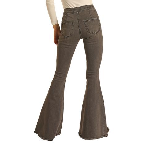 Rock & Roll Cowgirl Bargain Bell High Rise Dark Grey Women's Jeans