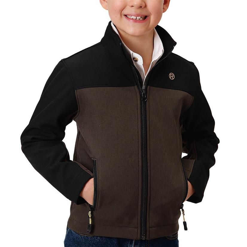  Roper Brown Black Tech Softshell Boy's Jacket