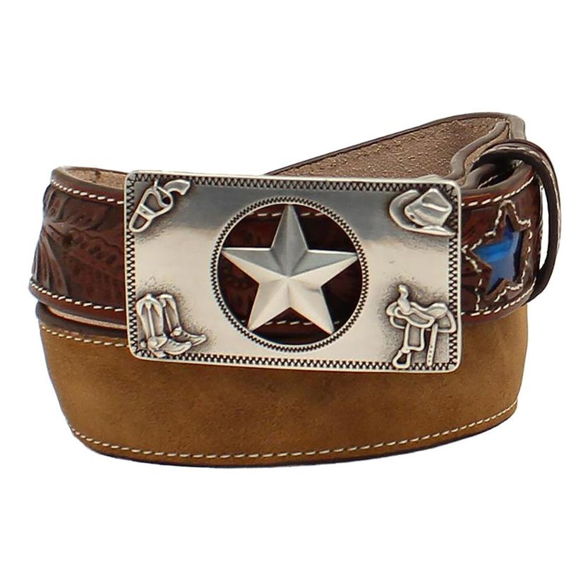  3d Leather Light Up Star With Buckle Boy's Belt