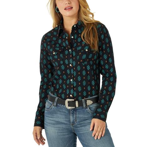 Wrangler Essential Woven Long Sleeve Snap Women's Shirt