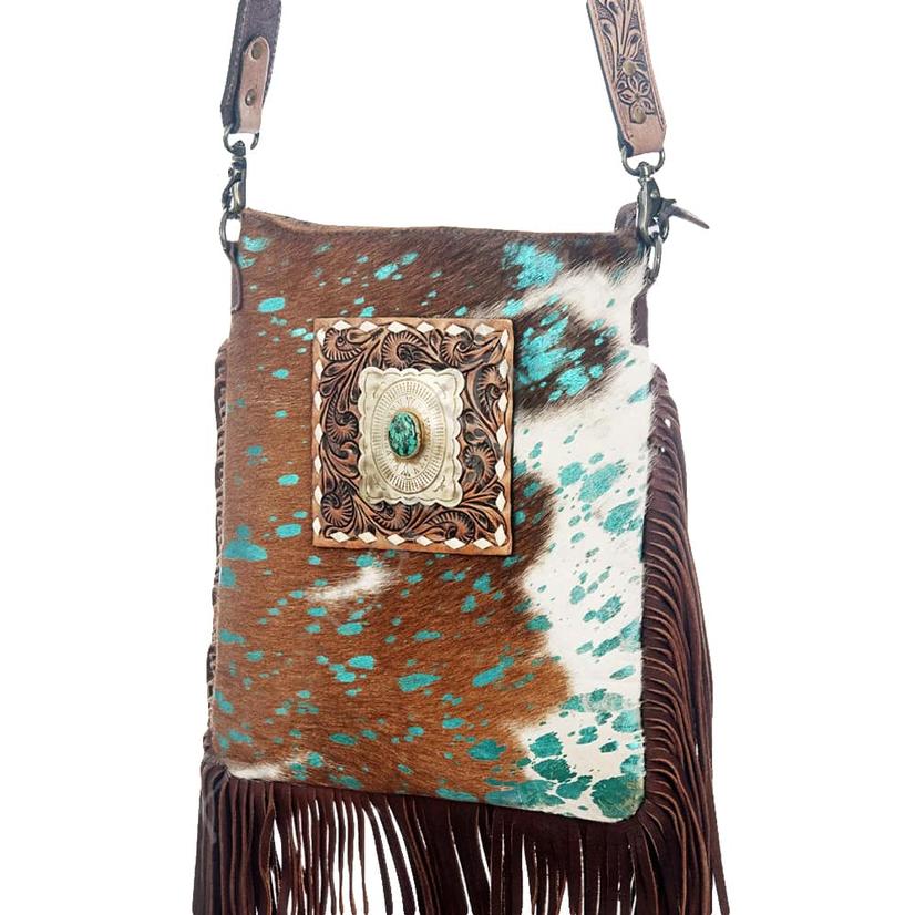  American Darling Hide Bag With Fringe And Turquoise