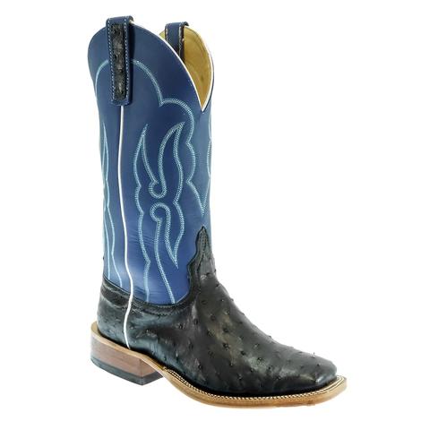 Anderson Bean Black Full Quill Ostrich Orchid Top Men's Boots