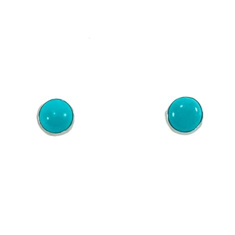 STT 1/4 Turquoise Stone Smooth Earrings