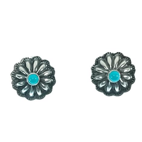 STT 1/2 Concho with Turquoise Stud Earrings