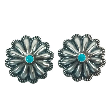 STT Concho with Turquoise Stud Earrings