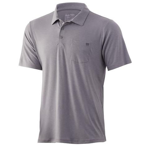 HUK Waypoint Overcast Grey Men's Polo Shirt