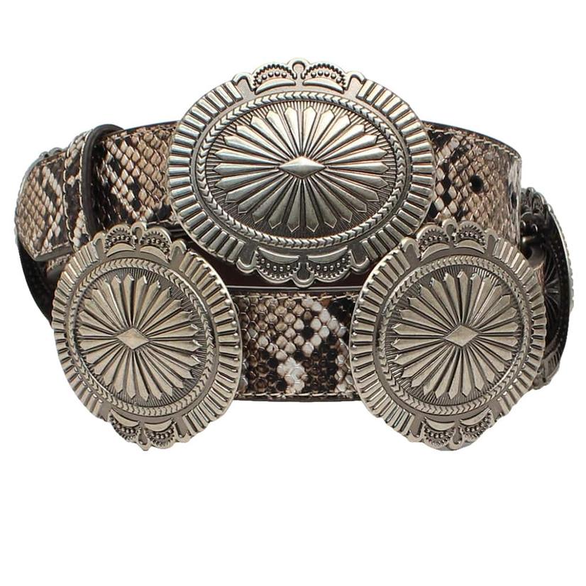  Ariat Ladies ' Snake Belt With Silver Conchos