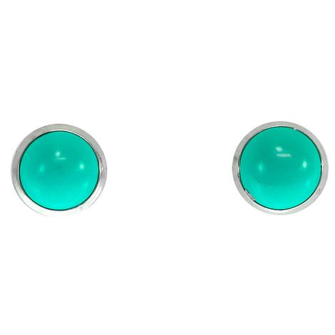 Turquoise and Silver Stone Smooth 5/16