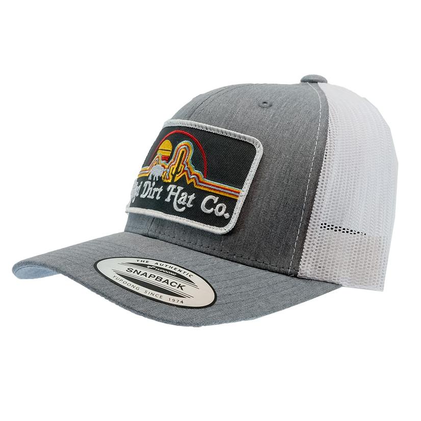  Red Dirt Hat Grey And White Neon Buffalo Patch Meshback Cap