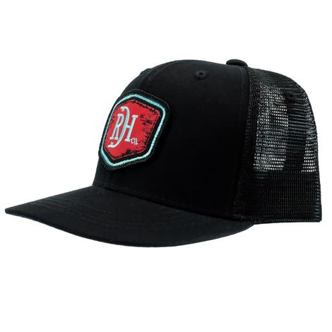 Red Dirt Hat Black with Red RDH Patch Meshback Youth Cap