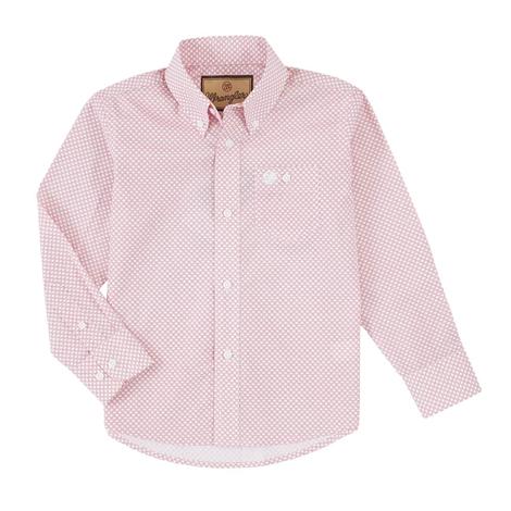 Wrangler Classic Long Sleeve Buttondown Sunset Pink Boy's Shirt