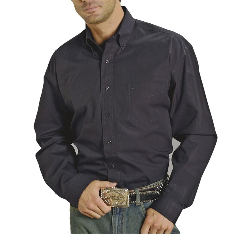  Stetson Black Long Sleeve Button- Down Men's Shirt