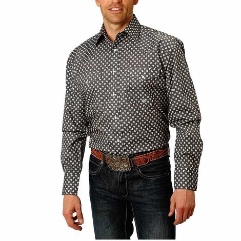 Roper Mini Grey Paisley Long Sleeve Buttondown Men's Shirt