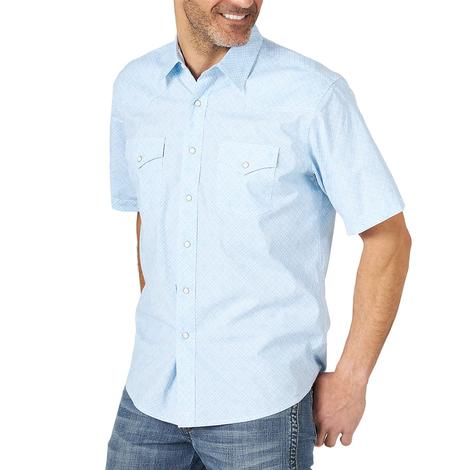 Wrangler 20X Competition Advanced Comfort Blue Short Sleeve Men's Shirt