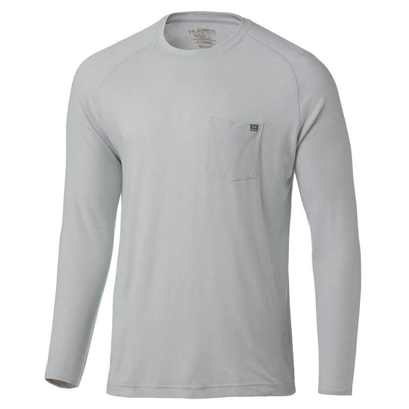  Huk Waypoint Overcast Grey Long Sleeve Men's Shirt