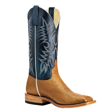 Horsepower Antique Saddle Smooth Ostrich Navy Top Men's Boots