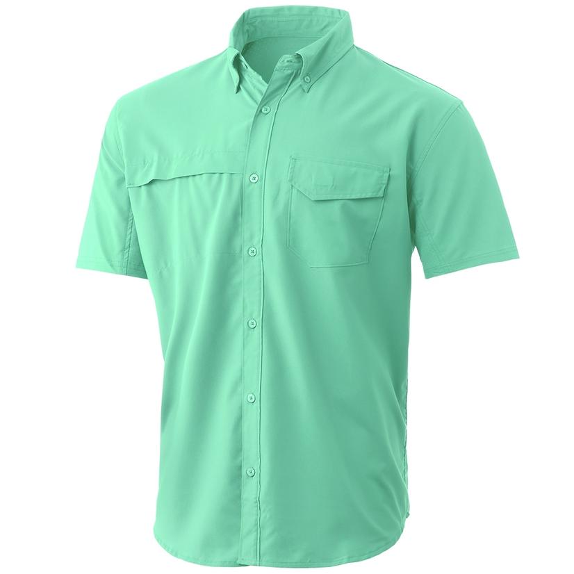  Huk Tide Point Beach Glass Short Sleeve Button- Down Men's Shirt