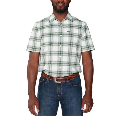 Kimes Ranch Green Matador Plaid Short Sleeve Buttondown Men's Shirt