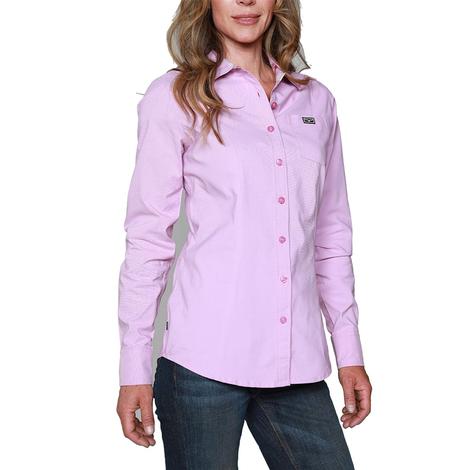 Kimes Ranch Linville Lilac Solid Cool Max Tech Long Sleeve Women's Shirt