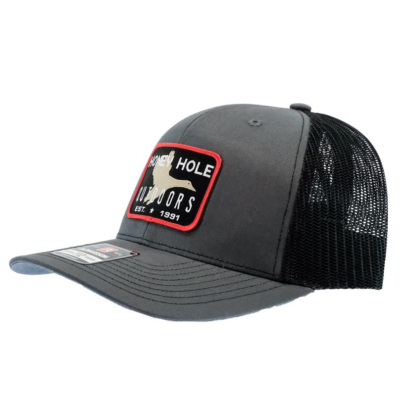  Honey Hole Charcoal With Red Lining Snapback Men's Cap