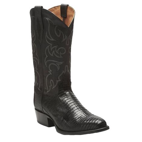 Tony Lama Black Nacogdoches Teju Lizard Men's Boots