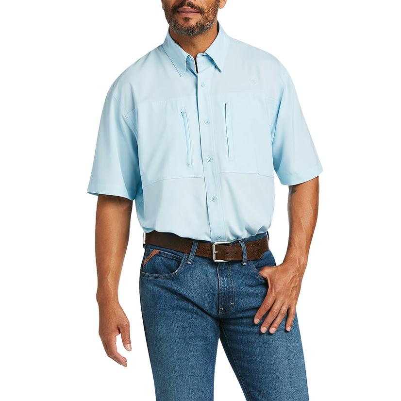  Ariat Ventteck Crystal Blue Men's Short Sleeve Shirt