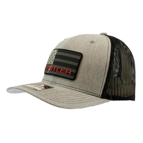 Rattler Rope Americana Patch Heather Grey and Black Meshback Cap