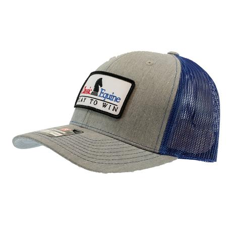Classic Equine Patch Heather Grey and Royal Meshback Cap