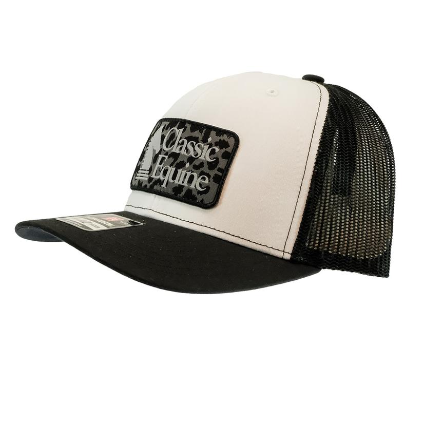  Classic Equine Cheetah Patch White And Black Meshback Cap