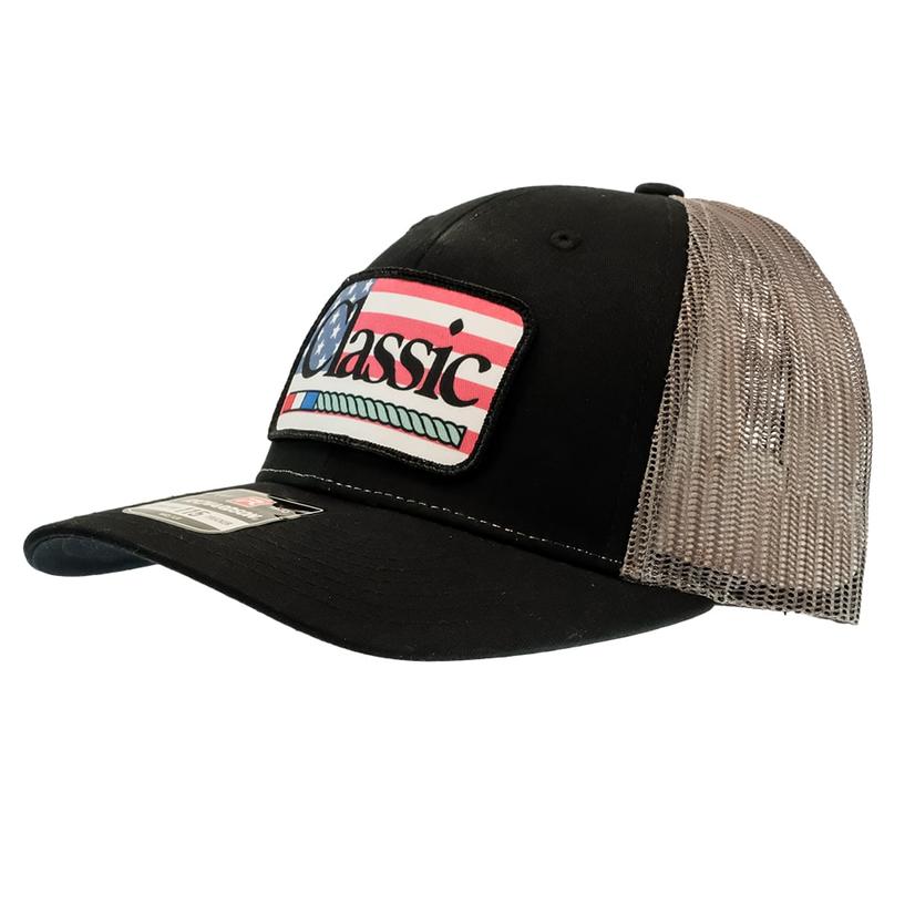  Classic Rope Flag Patch Black Meshback Cap