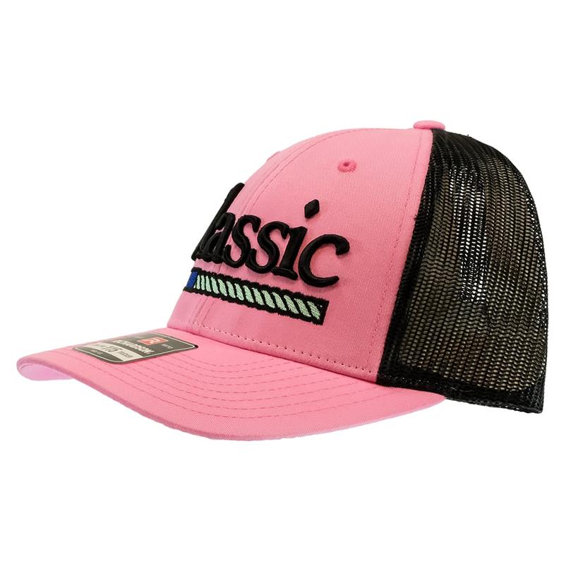  Classic Rope 3d Embroidery Hot Pink And Black Meshback Cap