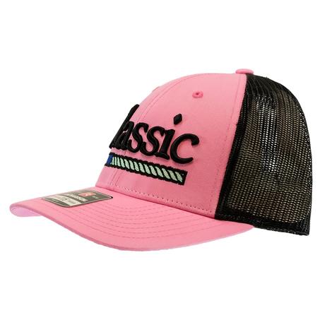 Classic Rope 3D Embroidery Hot Pink and Black Meshback Cap