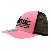 Classic Rope 3D Embroidery Hot Pink and Black Meshback Cap