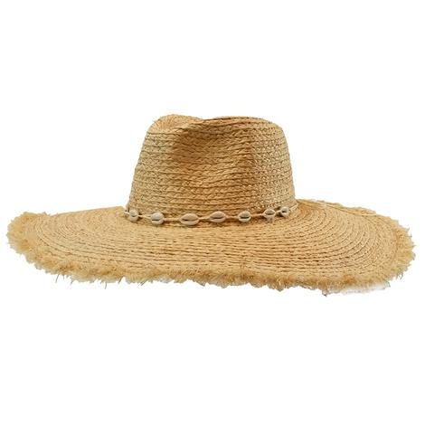 Fringe Edge Shell Band Natural Straw Hat