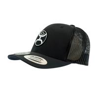 Hooey Primo Black Trucker Black and White Circle Patch Cap