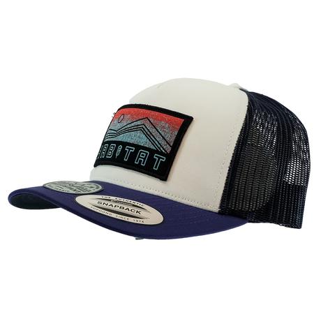 Hooey Habitat White and Navy Black and Red Rectangle Patch Cap