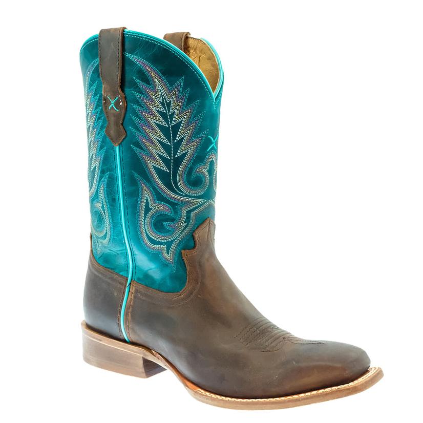  Twisted X Chocolate And Teal Women's Rancher Boots