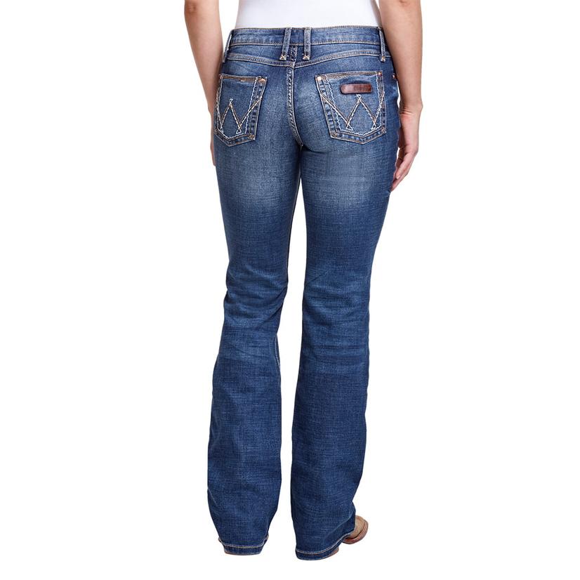  Wrangler Mae Mid- Rise Dark Blue Plus Women's Bootcut Jeans