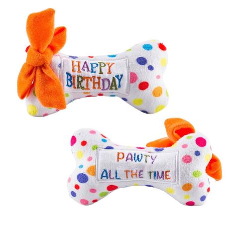 Haute Diggity Dog Small Happy Birthday Bone Dog Toy