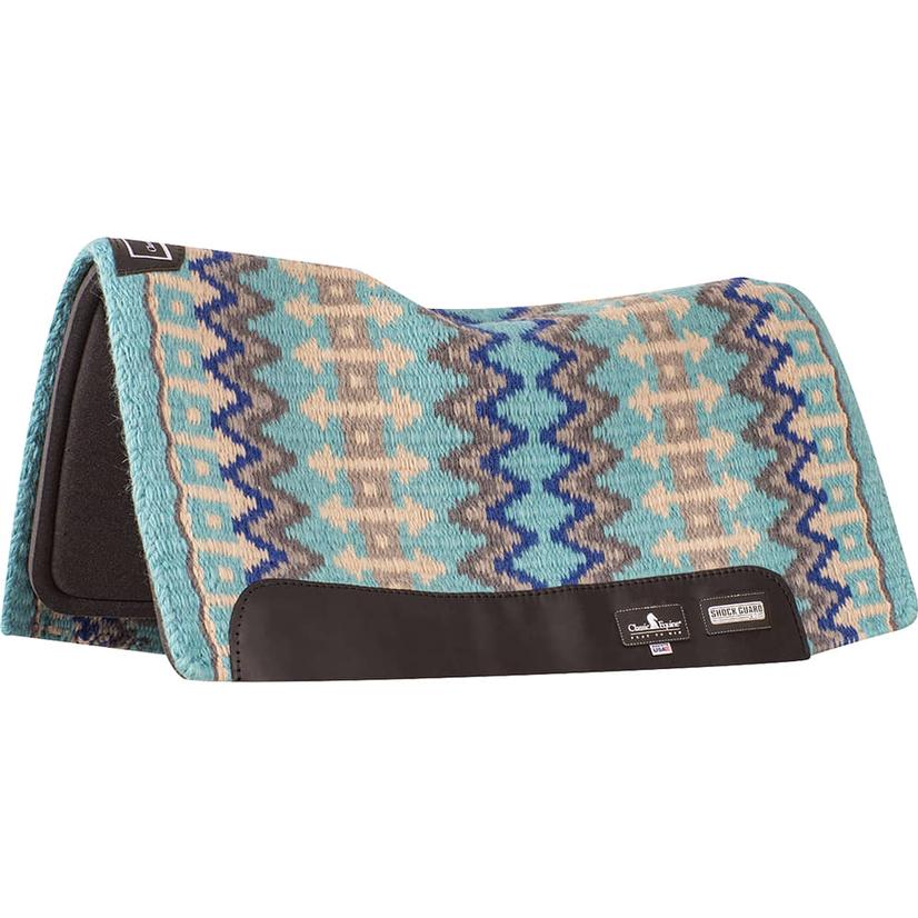 Classic Equine ShockGuard Blanket Top 32x34 TURQUOISE/BLUE