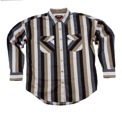 Rock And Roll Brown And Black Stripe Long Sleeve Women's Shirt 