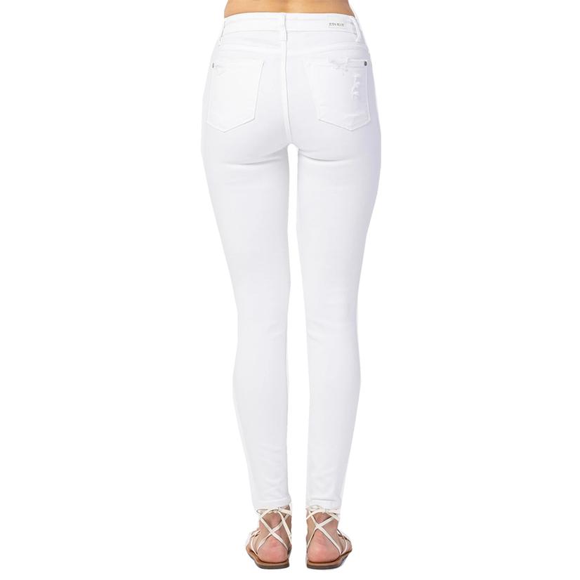  Judy Blue White Mid- Rise Women's Jeans