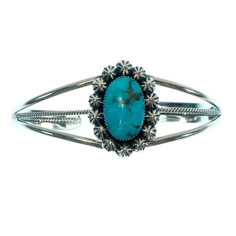 South Texas Tack Turquoise Silver Cuff