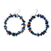 South Tack Tack Spiny Lapis and Turquoise Loop Earrings 