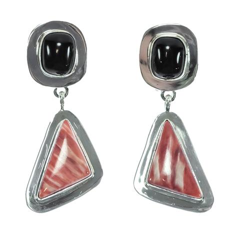 South Texas Tack Spiny Oyster and Onyx Earring