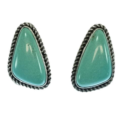 South Texas Tack Turquoise Triangle Studs
