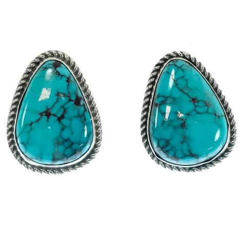 South Texas Tack Teardrop Turquoise Studs