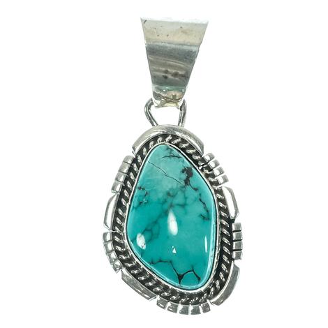 South Texas Tack Sterling Silver Turquoise Stone Pendant