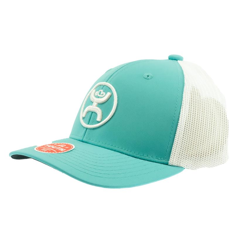  Hooey ' O Classic ' Teal White 6panel Trucker With White Hooey Circle Logo Youth Cap